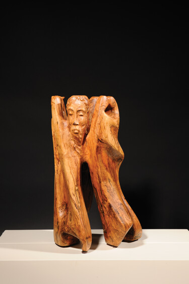 Sculptuur getiteld "The Last Supper (2)" door Maroun Hakim, Origineel Kunstwerk, Hout