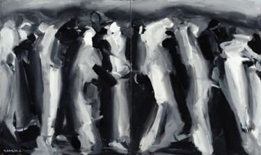 Картина под названием "Stabbed Shadows" - Maroun Hakim, Подлинное произведение искусства, Акрил Установлен на Деревянная рам…