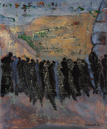 Картина под названием "Shadows Welded to t…" - Maroun Hakim, Подлинное произведение искусства, Акрил Установлен на Деревянна…