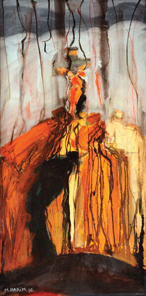 Peinture intitulée "Broken at the Foot…" par Maroun Hakim, Œuvre d'art originale, Huile Monté sur Châssis en bois