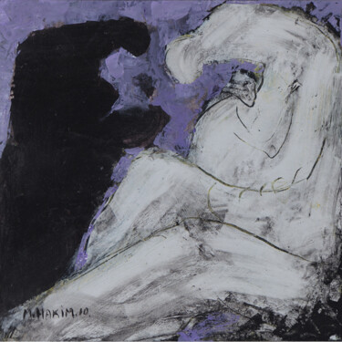 Violet Motherhood Painting titled "Violet Motherhood" by Maroun Hakim (M. Hakim), Original Art, Acrylic