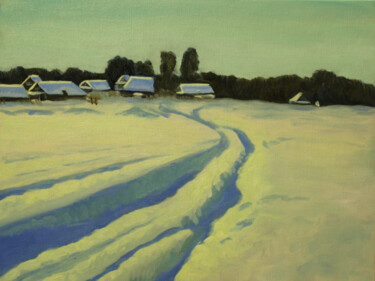 Картина под названием "Snow Way" - Mariya Smirnova, Подлинное произведение искусства, Масло