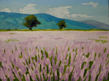 Painting titled "Lupines" by Mariya Smirnova, Original Artwork, Oil