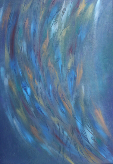 Peinture intitulée "Night Field Moves" par Mariya Smirnova, Œuvre d'art originale, Pastel