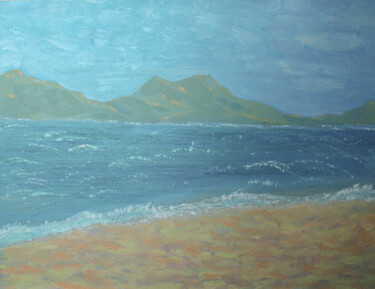 Painting titled "Peaceful seascape" by Mariya Smirnova, Original Artwork, Oil