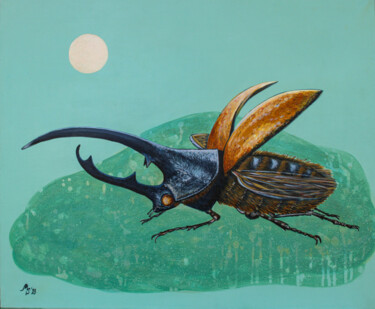 Pittura intitolato "The Moon, Hercules,…" da Mariya Smirnova, Opera d'arte originale, Acrilico