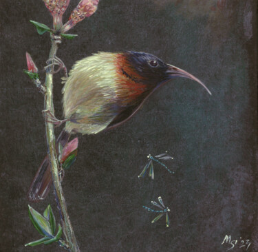 Peinture intitulée "Bird. Fork-tailed S…" par Mariya Smirnova, Œuvre d'art originale, Acrylique