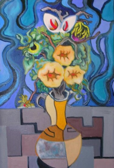 Pintura intitulada "flores carnívoras" por Marques Da Silva, Obras de arte originais