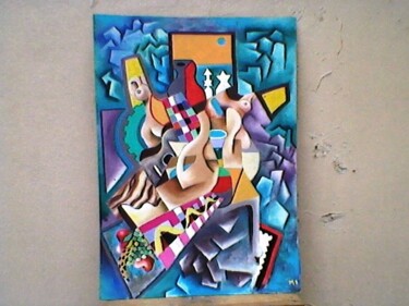 Painting titled "composia_a_o_cubist…" by Marques Da Silva, Original Artwork