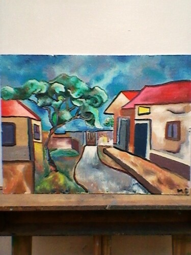 Painting titled "rua deserta" by Marques Da Silva, Original Artwork
