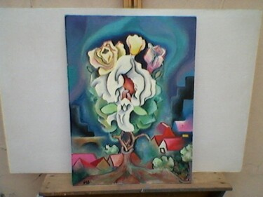 Painting titled "flores" by Marques Da Silva, Original Artwork