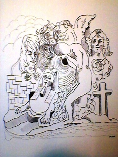 Desenho intitulada "lamentação" por Marques Da Silva, Obras de arte originais
