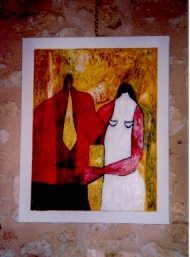 Painting titled "LES AMOUREUX" by Marquis, Original Artwork, Oil