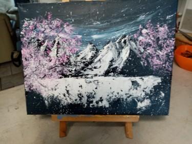 Painting titled "cascade, montagne e…" by Patrick Mars, Original Artwork, Oil