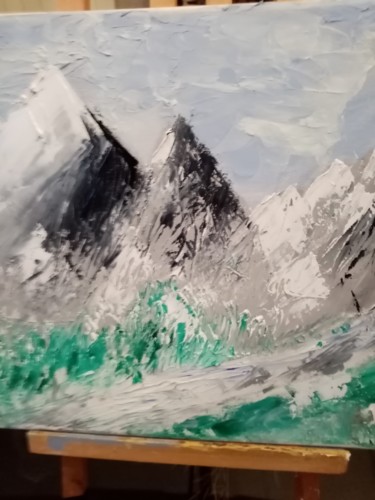 Pintura intitulada "Montagne" por Patrick Mars, Obras de arte originais, Óleo