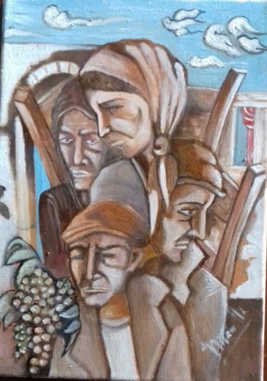 Pittura intitolato "people from the sou…" da Michele Marinelli, Opera d'arte originale, Olio