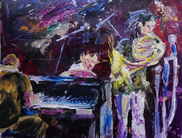 Peinture intitulée "Jazz night" par Maria Simbirkina, Œuvre d'art originale, Huile