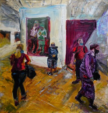 Painting titled "At the exhibition" by Maria Simbirkina, Original Artwork, Oil