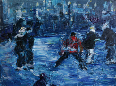 Painting titled "Ice time" by Maria Simbirkina, Original Artwork, Oil