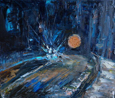 Pittura intitolato "At the bus stop" da Maria Simbirkina, Opera d'arte originale, Olio