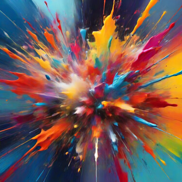 Arts numériques intitulée "Color explosion-2" par Mart Matt Art, Œuvre d'art originale, Image générée par l'IA