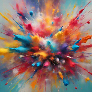 Arts numériques intitulée "Color explosion-3" par Mart Matt Art, Œuvre d'art originale, Image générée par l'IA