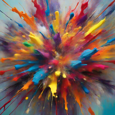 Arts numériques intitulée "Color explosion-4" par Mart Matt Art, Œuvre d'art originale, Image générée par l'IA