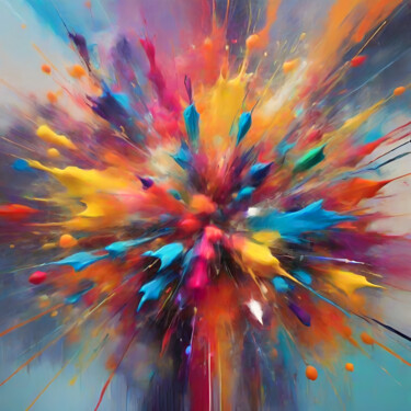 Arts numériques intitulée "Color explosion-5" par Mart Matt Art, Œuvre d'art originale, Image générée par l'IA