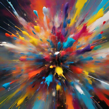 Arts numériques intitulée "Color explosion-6" par Mart Matt Art, Œuvre d'art originale, Image générée par l'IA