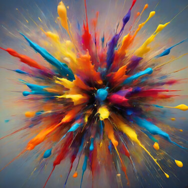 Digitale Kunst mit dem Titel "Color explosion-8" von Mart Matt Art, Original-Kunstwerk, KI-generiertes Bild