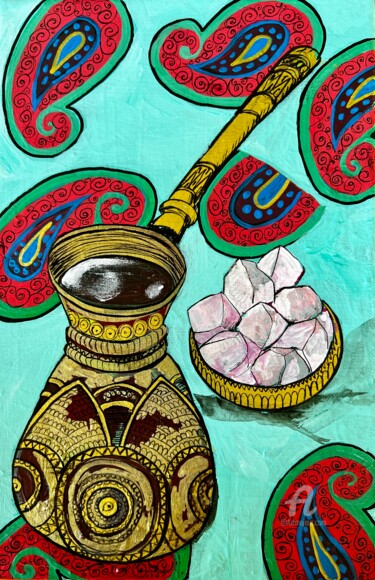Pintura titulada "Coffee and Turkish…" por Marta Abdullaeva (ATRAM), Obra de arte original, Acrílico