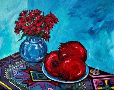 Pintura intitulada "About the Red" por Marta Abdullaeva (ATRAM), Obras de arte originais, Acrílico