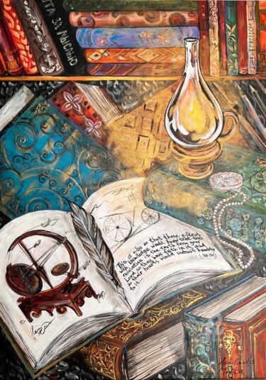 Pintura titulada "The light of science" por Marta Abdullaeva (ATRAM), Obra de arte original, Acrílico