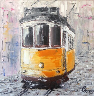 Pintura titulada "Tranvía" por Marta Alabau Calabuig, Obra de arte original, Oleo