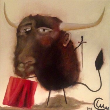 Картина под названием "Toro Torero" - Marta Alabau Calabuig, Подлинное произведение искусства, Масло