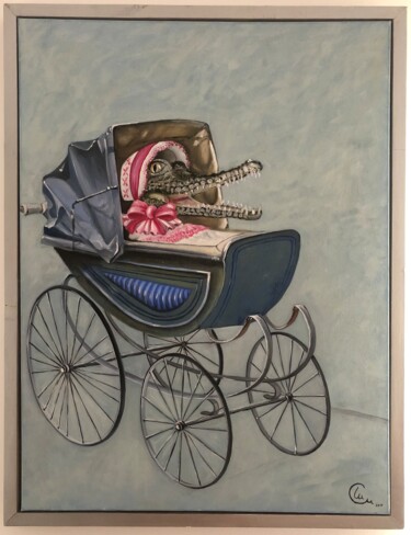 Pintura intitulada "El Bebé" por Marta Alabau Calabuig, Obras de arte originais, Óleo