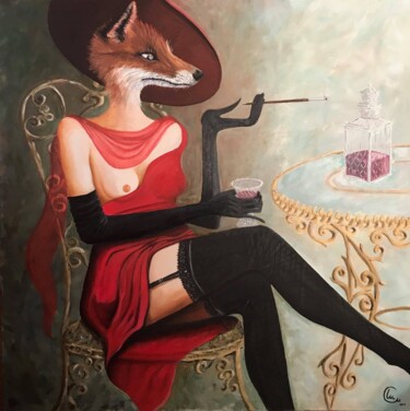 Peinture intitulée "Qué Zorra!" par Marta Alabau Calabuig, Œuvre d'art originale, Huile