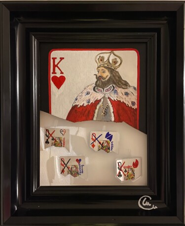 Pintura intitulada "Rey de corazones" por Marta Alabau Calabuig, Obras de arte originais, Óleo