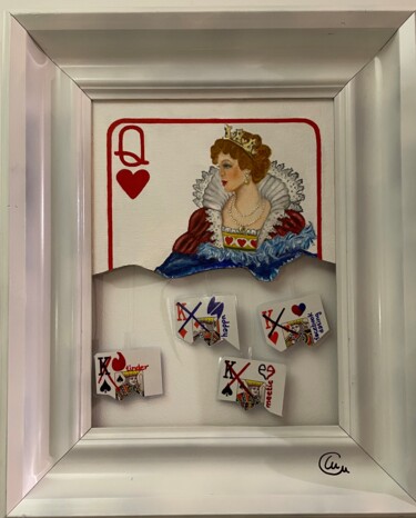 Pintura intitulada "Reina de corazones" por Marta Alabau Calabuig, Obras de arte originais, Óleo