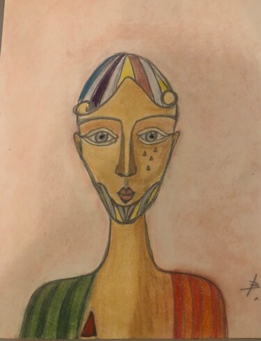 Desenho intitulada "Page of Cups" por Marta Florczyk Art, Obras de arte originais, Pastel