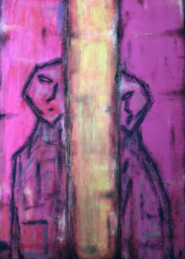 Painting titled "Between" by Marta Florczyk Art, Original Artwork, Acrylic