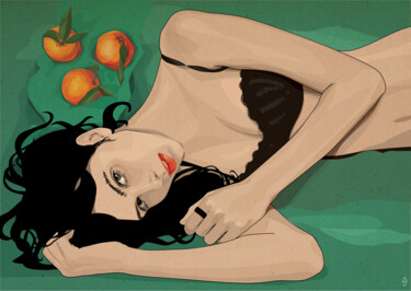 Arts numériques intitulée "Ewa "Orange"" par Marta Joy, Œuvre d'art originale, Travail numérique 2D