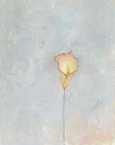 Painting titled "“Calla lily”" by Marta Leim, Original Artwork, Acrylic Mounted on Wood Stretcher frame