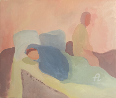 Painting titled "“Afternoon (sleep)”" by Marta Leim, Original Artwork, Acrylic Mounted on Wood Stretcher frame