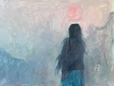 Картина под названием ""Reflections (Sunri…" - Marta Leim, Подлинное произведение искусства, Акрил Установлен на Деревянная…