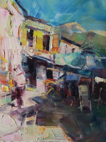 Painting titled "Ruelle XI" by Marta Lipowska, Original Artwork, Oil