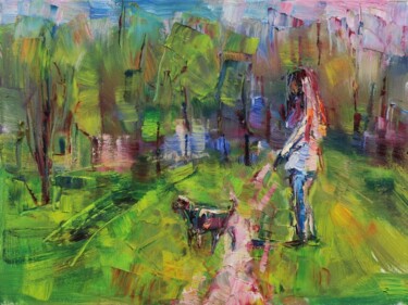 Картина под названием "Balade III" - Marta Lipowska, Подлинное произведение искусства, Масло Установлен на Деревянная рама д…