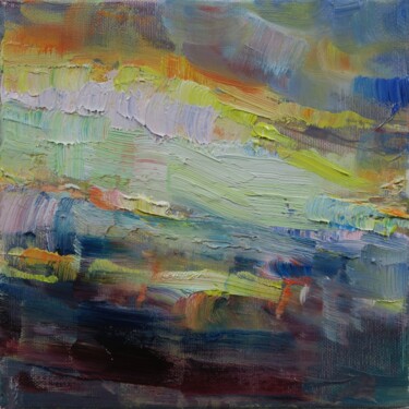 Pittura intitolato "Dans les nuages XXX" da Marta Lipowska, Opera d'arte originale, Olio Montato su Telaio per barella in le…