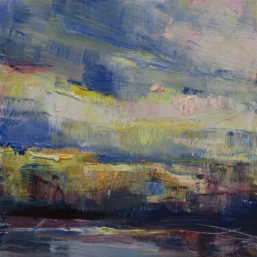 Картина под названием "Dans les nuages XXX…" - Marta Lipowska, Подлинное произведение искусства, Масло Установлен на Деревян…
