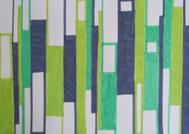 Painting titled "Natureza 2" by Marta Pimentel, Original Artwork, Marker